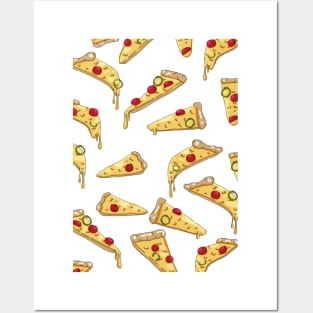 Pizza pattern Posters and Art